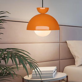 Opviq Lámpara de Araña Naranja con Globo de Cristal